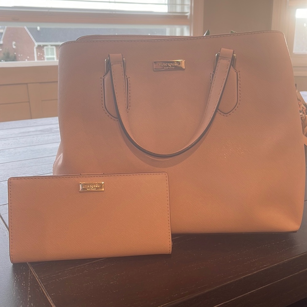 Kate spade purse and matching wallet, blush pink. Excellent condition